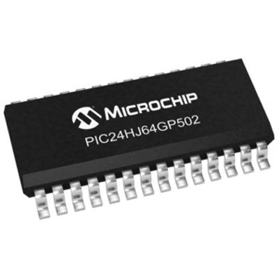 16-bit PICs PIC24HJ64GP502-E/SO by Microchip Technology