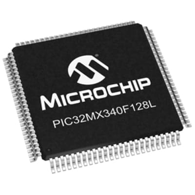32-bit PICs PIC32MX340F128LT-80V/PT by Microchip Technology