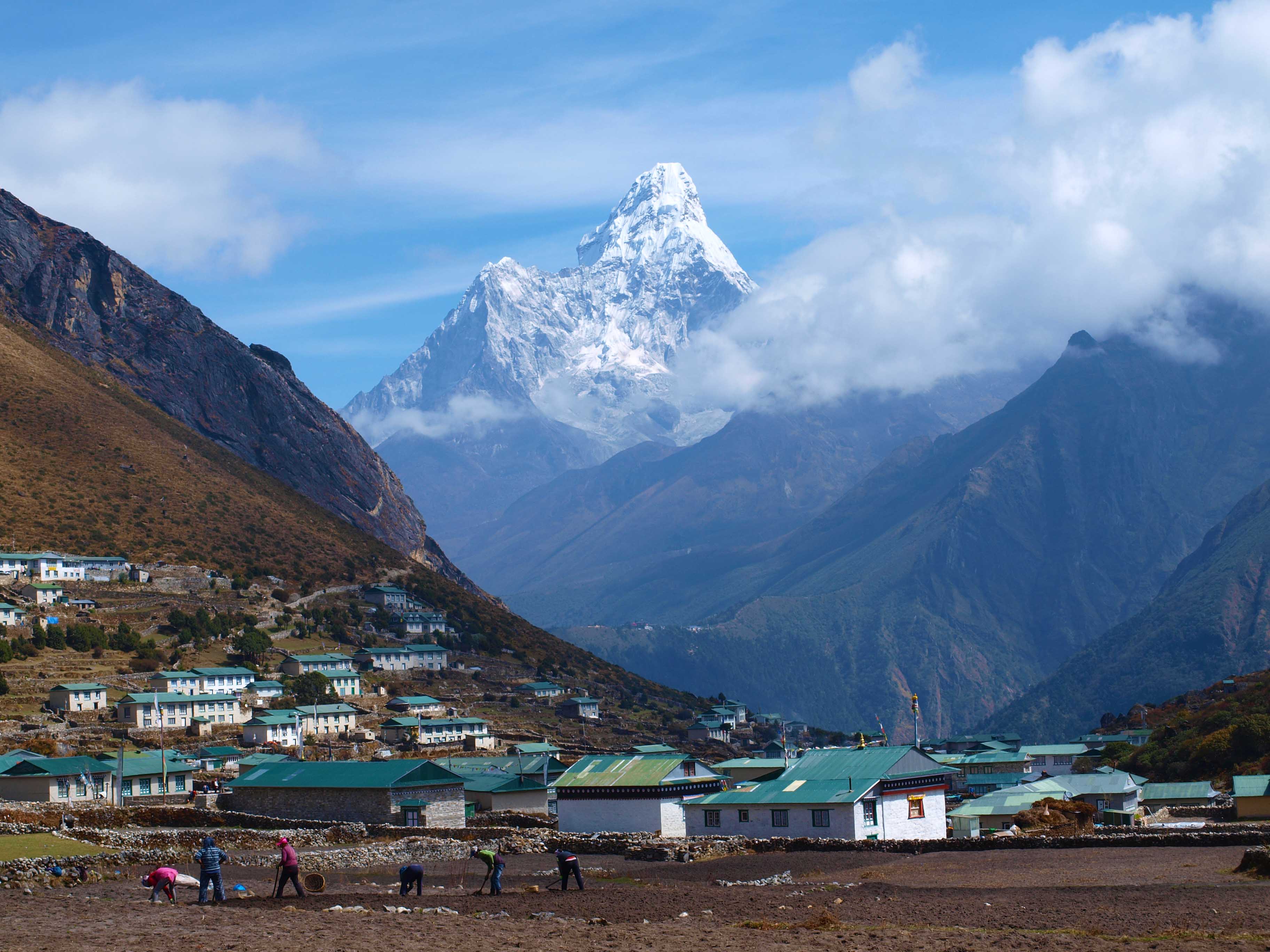 Magnificent View of-AmaDablam near Pangboche Village Nepal Everest Region