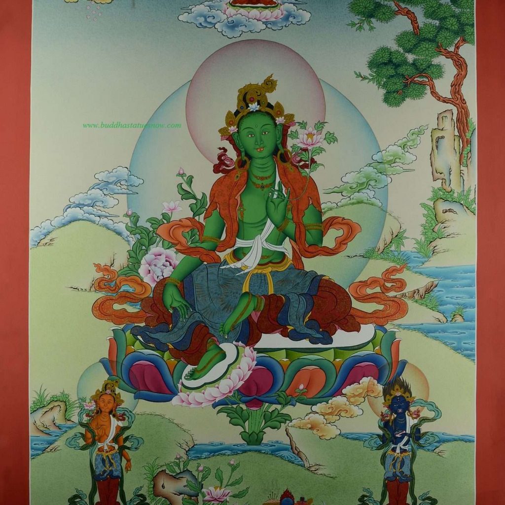Bhrikuti "Green Tara" Thanka Painting 